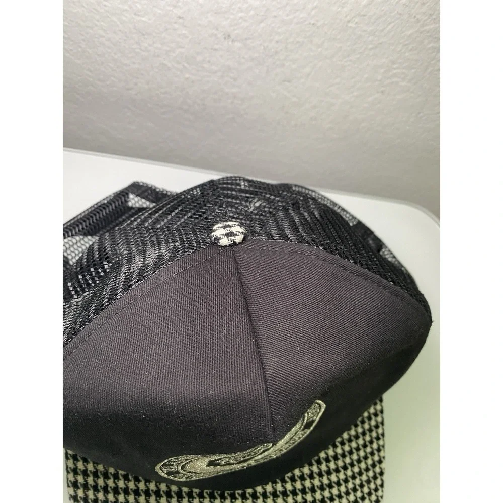 Vintage Trucker Hat Checkered Black White Texas Polygraph Investigator Snap Back